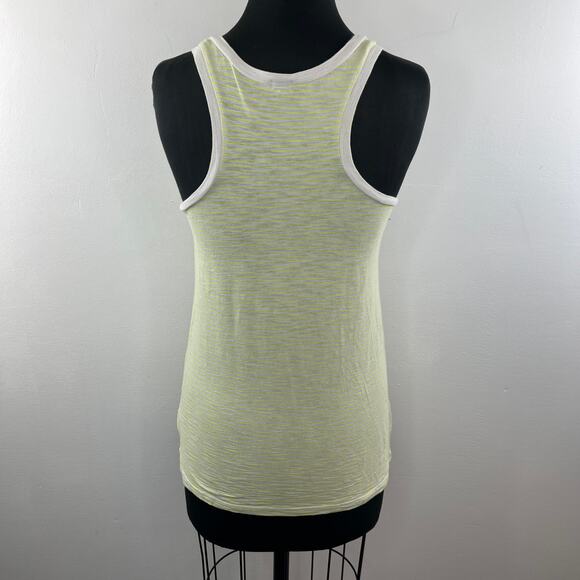 J Crew Woman Gray Yellow Striped Henley Half Button Tank Shirt Top Size S Small - Picture 6 of 9